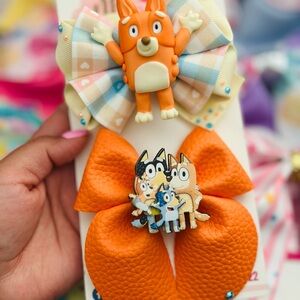 Orange Cartoon Character Hair Bow for Kids